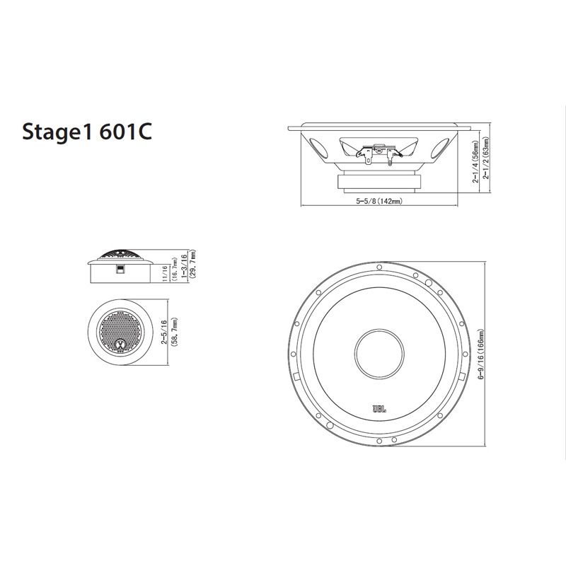 JBL Stage1 601C Ensemble de haut-parleurs pour voiture (16cm)