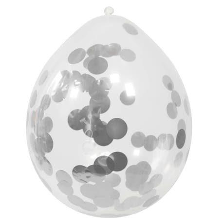 Ballons avec Confettis (Argent, 30cm)