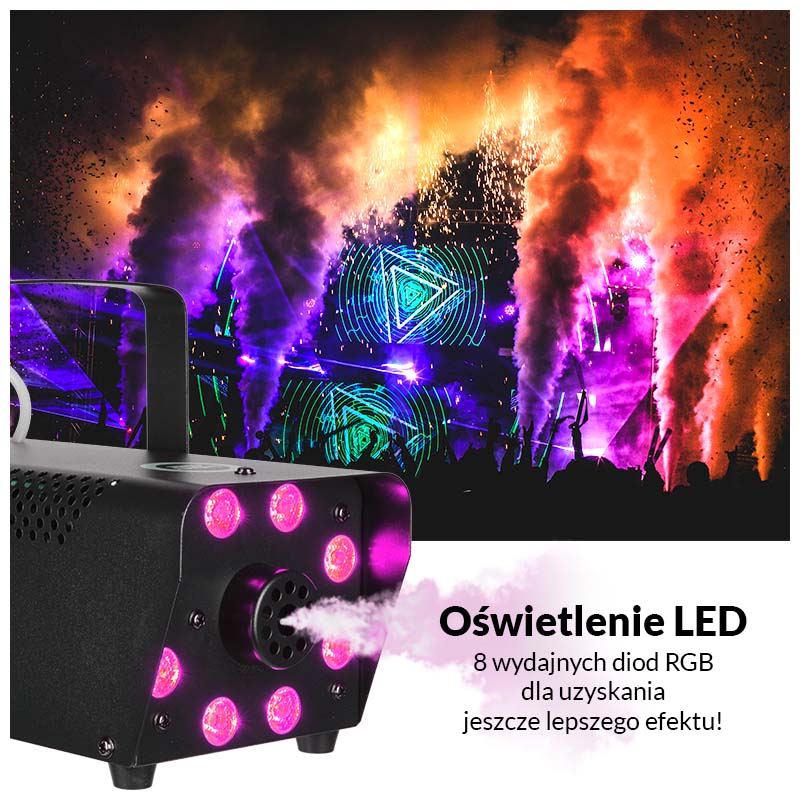 Light4Me Fog 500 LED Machine à brouillard 500W avec lumière RGB LED