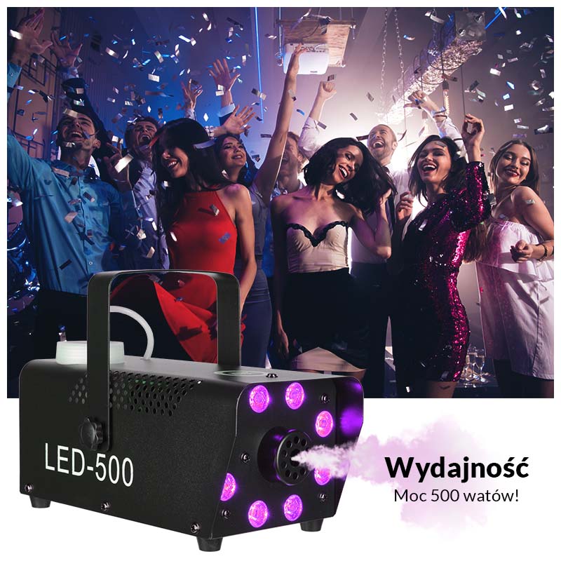 Light4Me Fog 500 LED Machine à brouillard 500W avec lumière RGB LED