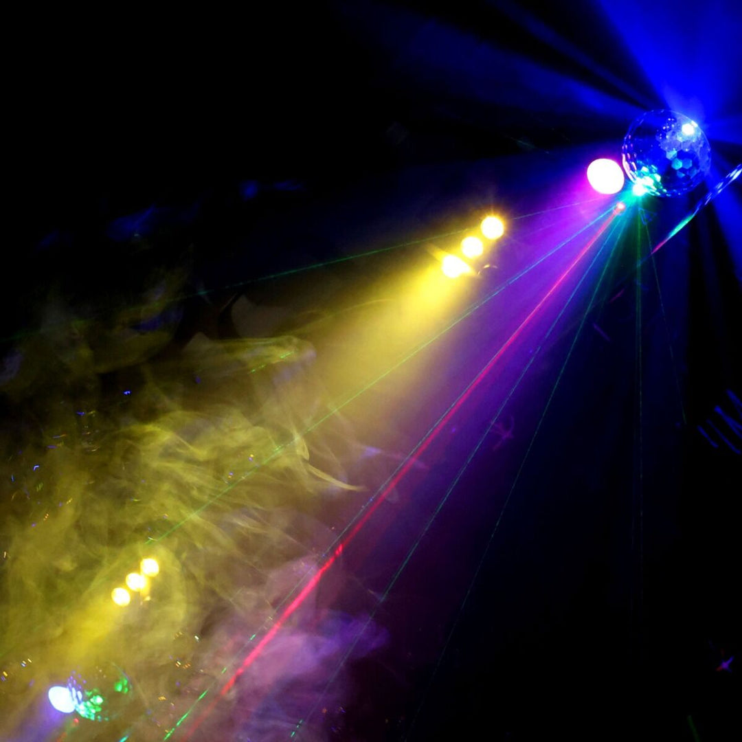 Light4Me GIG SET 2 Pack fête – Machine à brouillard, machine à bulles & effet lumineux 4-en-1