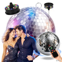 Light4Me Boule à facettes 20 cm avec LED, moteur et télécommande