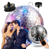 Light4Me Boule à facettes 20 cm avec LED, moteur et télécommande
