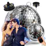 Light4Me Boule à facettes 20 cm avec LED, moteur et télécommande