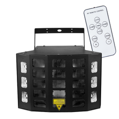 Light4Me Turbo Derby 4-en-1 – RGBW, UV, strobe & laser
