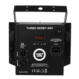 Light4Me Turbo Derby 4-en-1 – RGBW, UV, strobe & laser