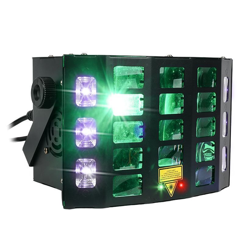 Light4Me Turbo Derby 4-en-1 – RGBW, UV, strobe & laser