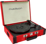 Madison Vintage Turntable with Bluetooth (Red)