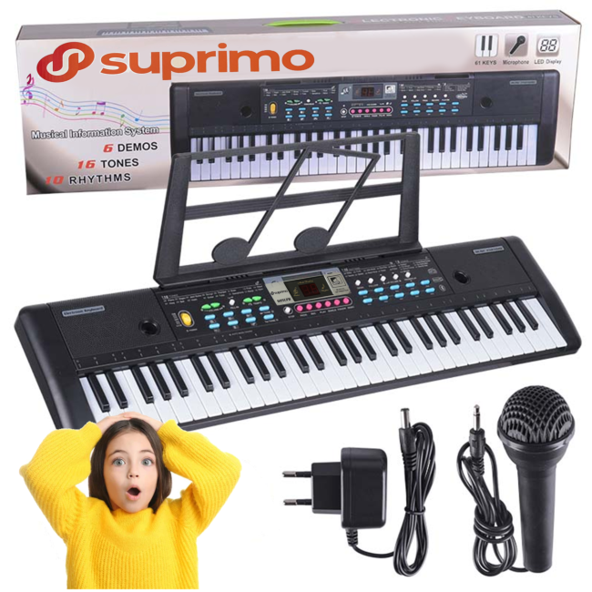 SUPRIMO 605 UFB klavierorgel med mikrofon til d