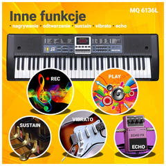 MQ 6136L clavier d’orgue et de piano avec microphones pour enfants