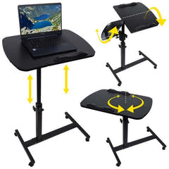 Table pour ordinateur portable réglable à roulettes