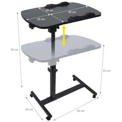Table pour ordinateur portable réglable à roulettes