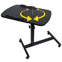 Table pour ordinateur portable réglable à roulettes