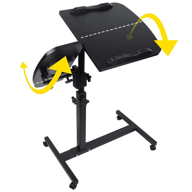Table pour ordinateur portable réglable à roulettes