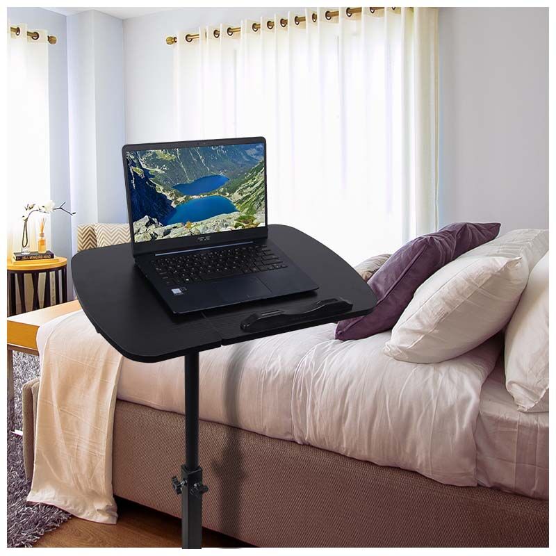 Table pour ordinateur portable réglable à roulettes