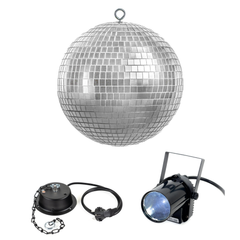 Ensemble boule disco 30 cm.