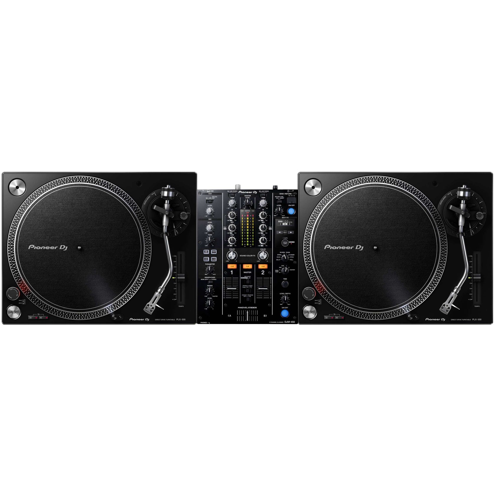 Pioneer DJ DJM-450 + PLX-500-K Pack
