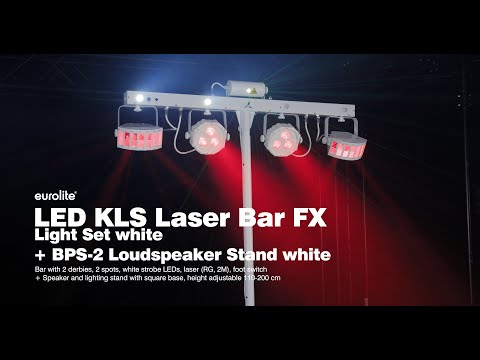EUROLITE Set LED KLS Laser Bar FX Light Set blanc + support d'enceinte BPS-2 blanc