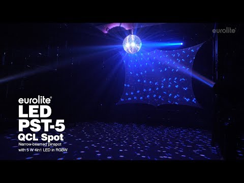EUROLITE Boule à facettes 20cm avec moteur + LED PST-5 QCL Spot bk