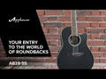 Guitares électro-acoustique Applause AB28 Super Shallow Bowl Cutaway - Black Satin (AB28-5S)