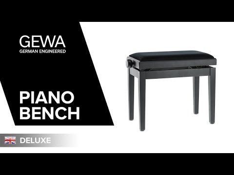 GEWA banc de piano Deluxe - Black mat (siège noir)