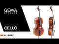 GEWA Violoncelle Allegro - 1/4 (Prêt à jouer incl. bag, archet en carbone, cordes Larsen Aurora, sécurisé pour le transport)
