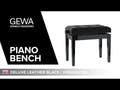 GEWA Banquette de piano Deluxe Leather Black, Highgloss - Housse Black en similicuir