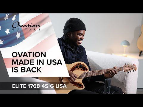 Ovation E-Acoustic Guitar Pro Series Elite USA - Natural Satin (1768-4S-G)