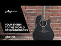 Applause guitare électro-acoustique AB24II CS pan coupé central - Black Satin (AB24-5S)