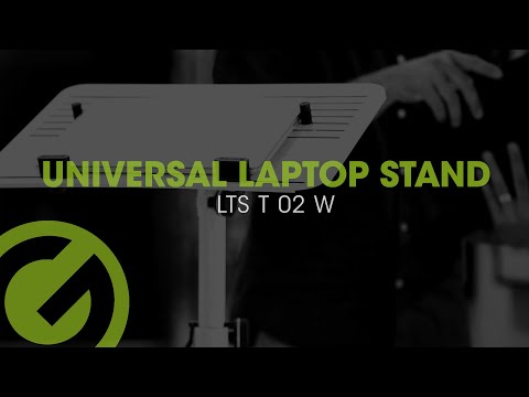 Gravity LTS T 02 W - Support universel pour ordinateur portable avec tiges de maintien réglables et base en acier