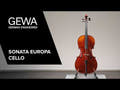GEWA Sonata Europa cello 3/4, sat op med massarandubabue og taske