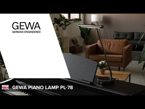 GEWA Lampe de piano PL-78 - Black chrome, brillante