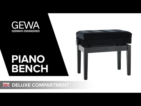 GEWA Piano bench Deluxe Compartment - Black highgloss