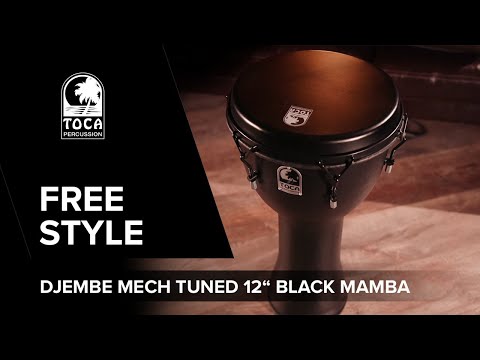 Toca Djembés Freestyle à accordage mécanique - Black Mamba (SFDMX-12BM)