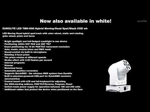 EUROLITE LED TMH-H90 Hybrid Tâtes Mobiles Spot/Wash COB wh