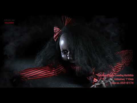 Halloween-figur kravlende Mathilda, animeret, 110 cm