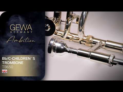 GEWA Ambition TB650 Bb/C-trombone enfant, finition vernie transparente
