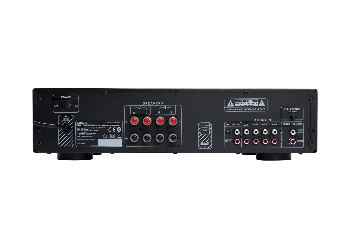 AIWA AMT-130 Forstærker Sort – 120W, Bluetooth & Phono