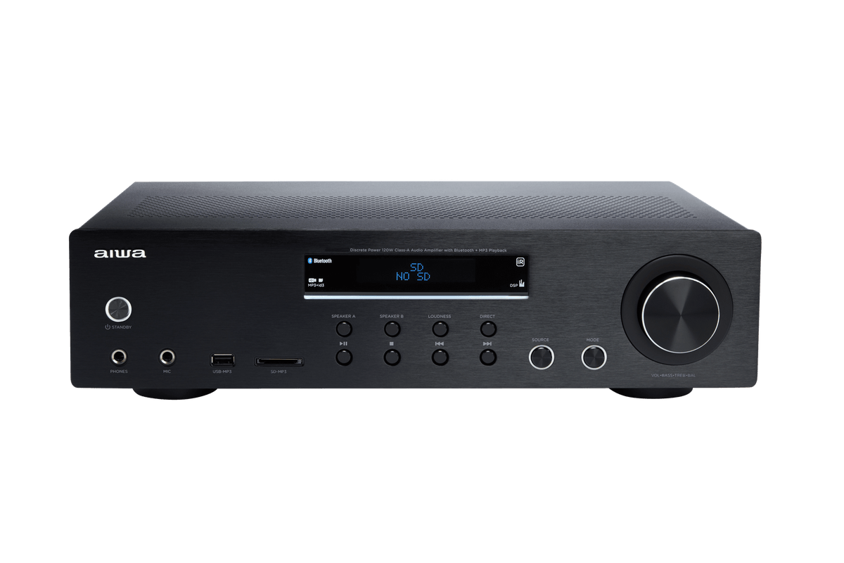 AIWA AMT-130 Forstærker Sort – 120W, Bluetooth & Phono