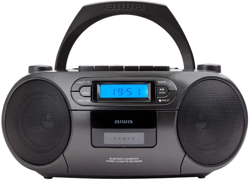 AIWA RC-250 Boombox – CD, cassette, Bluetooth et FM, noir