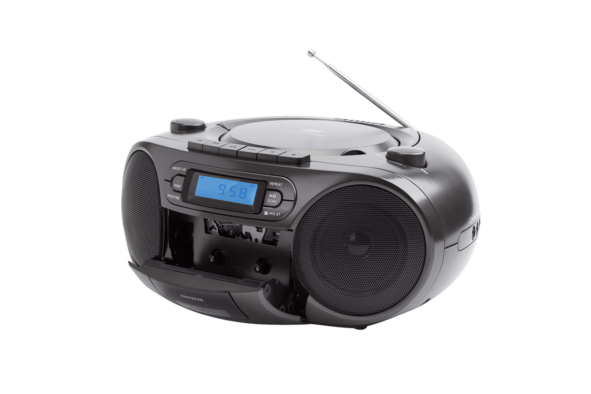 AIWA RC-250 Boombox – CD, cassette, Bluetooth et FM, noir