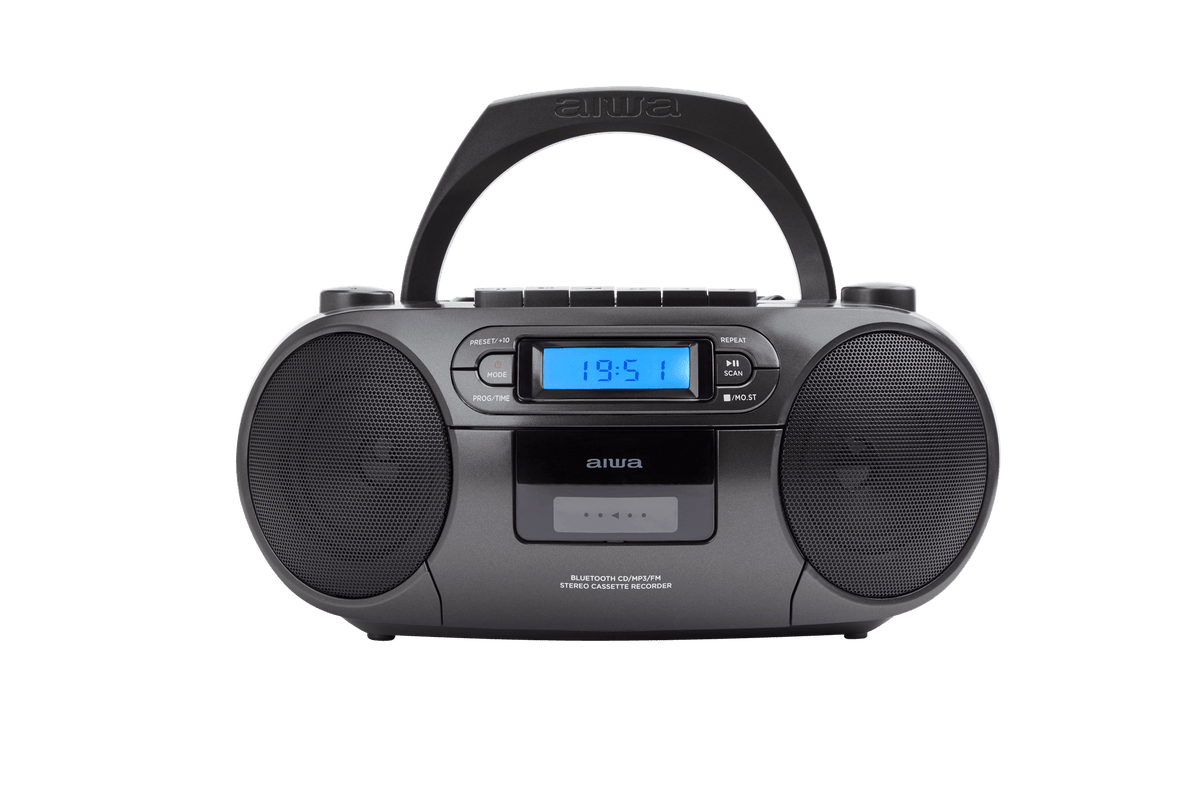 AIWA RC-250 Boombox – CD, cassette, Bluetooth et FM, noir