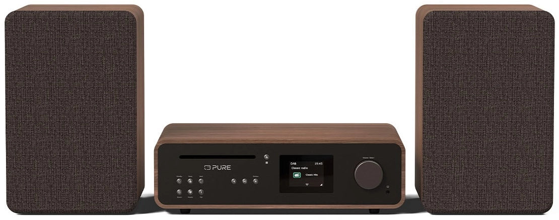 Pure Classic Stereo Hi-Fi System – DAB+, CD, Bluetooth, 100W, Walnut