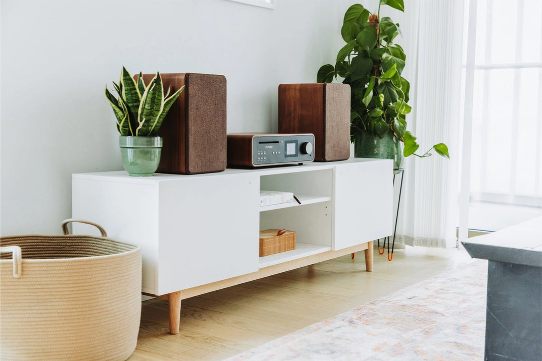 Pure Classic Système stéréo Hi-Fi – DAB+, CD, Bluetooth, 100W, Noyer