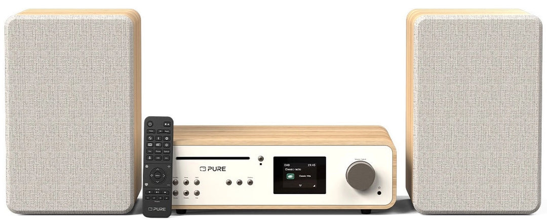 Pure Classic Système stéréo Hi-Fi – DAB+, CD, Bluetooth, 100W, chêne