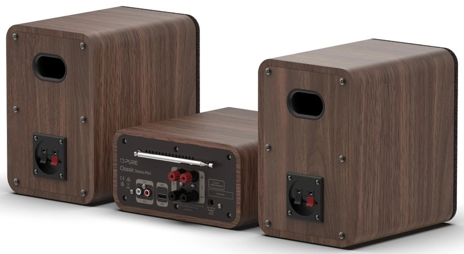 Pure Classic Système Mini Hi-Fi stéréo – DAB+, CD, Bluetooth, 40W, noyer