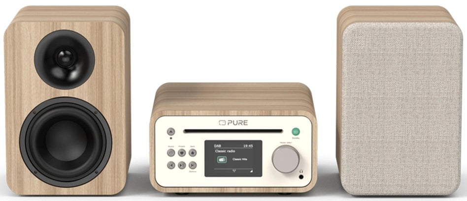 Pure Classic Système stéréo Mini Hi-Fi – DAB+, CD, Bluetooth, 40W, bois de chêne