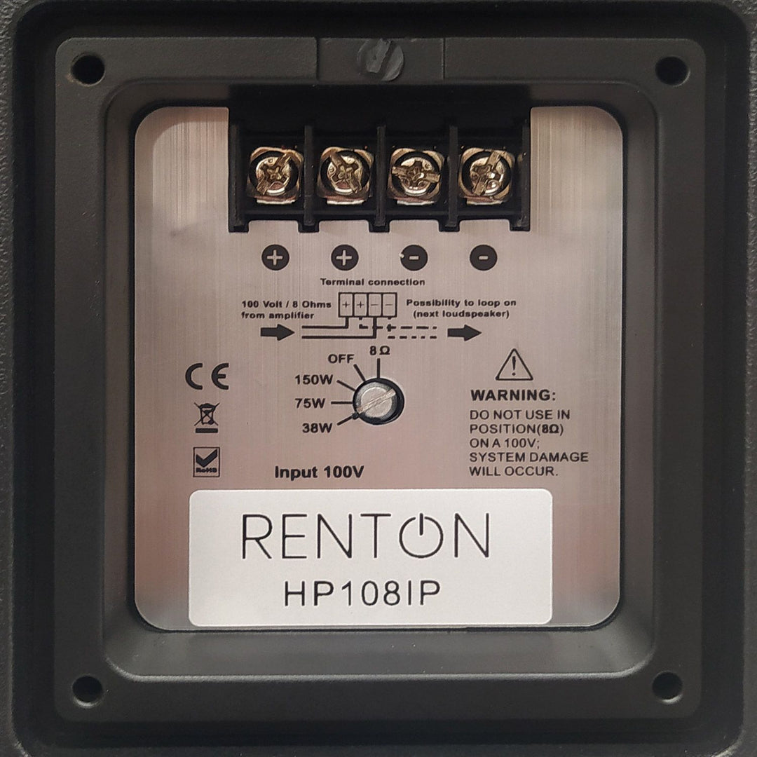 Renton HP108IP Proline 8" haut-parleur d’installation passif 150W IP65 – Noir