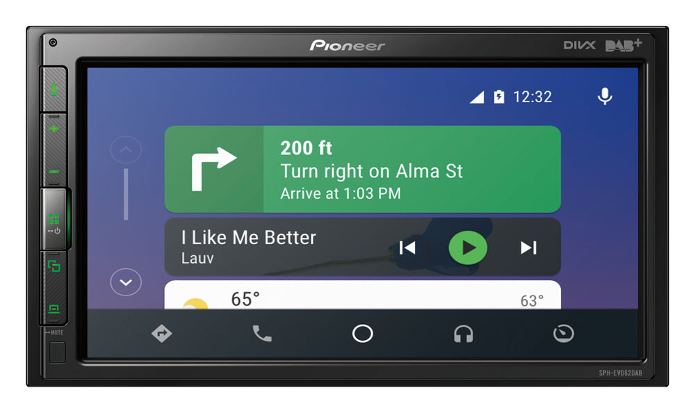 Pioneer SPH-EVO62DAB-Uni Autoradio 1-DIN avec Apple CarPlay, DAB et Bluetooth
