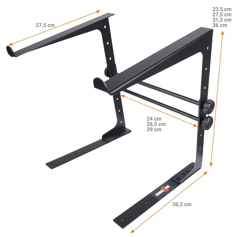 Support pour ordinateur portable avec éléments de montage – réglable pour 12–17", Noir